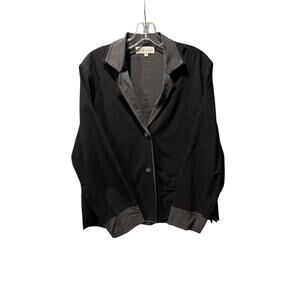 Susans Black Women’s Size Small black w/ gray collar & Sleeves Blazer Jacket